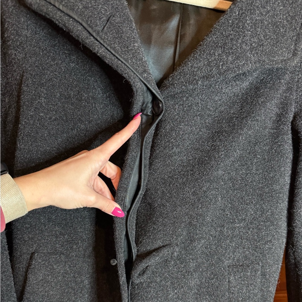Hilary Radley Wool & Alpaca Superfine Blend Gray Duffle Coat Size 6 - Picture 6 of 12